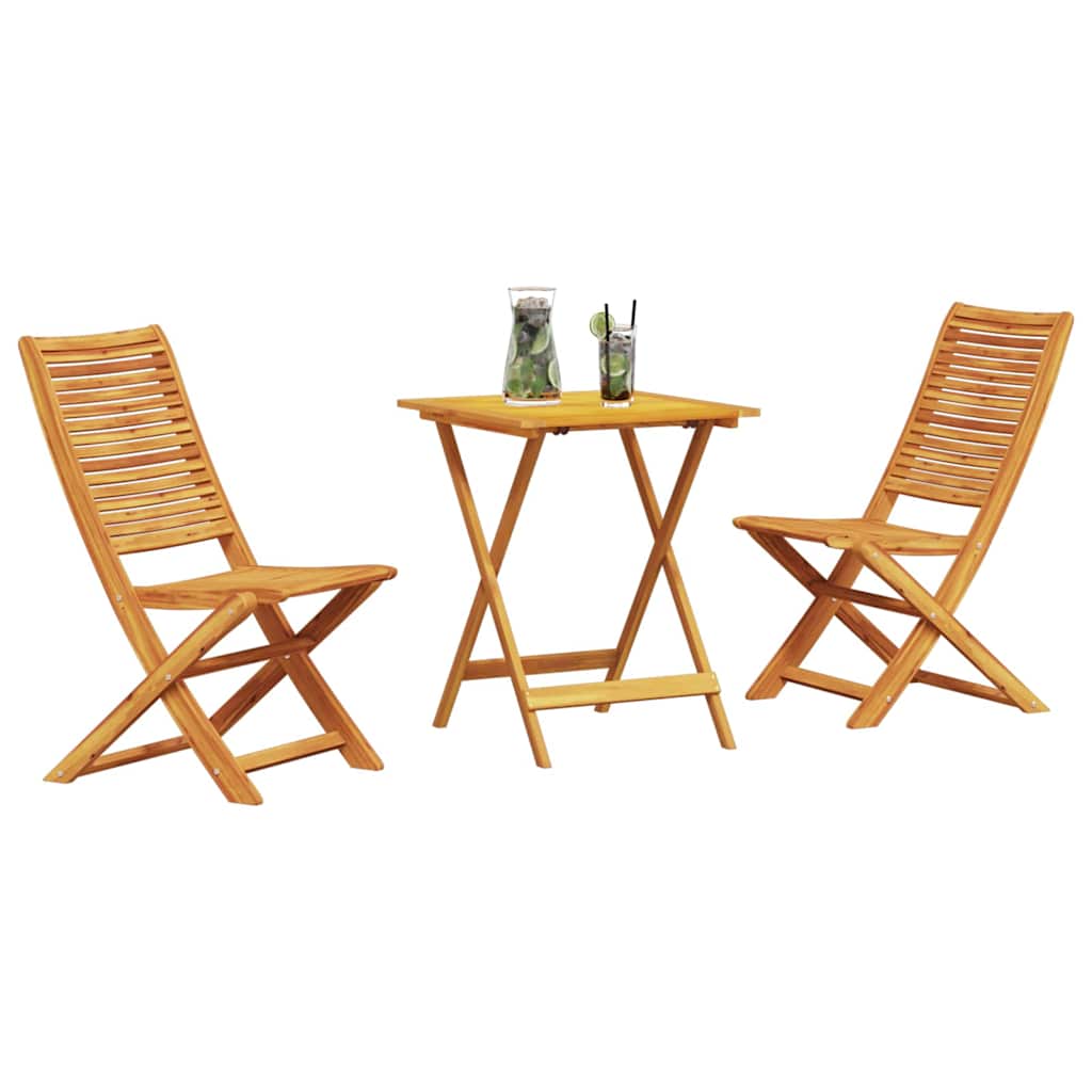 Set Bistro Pieghevole 3 pcs Marrone legno massello di acacia - homemem39