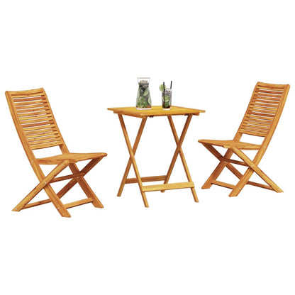 Set Bistro Pieghevole 3 pcs Marrone legno massello di acacia - homemem39