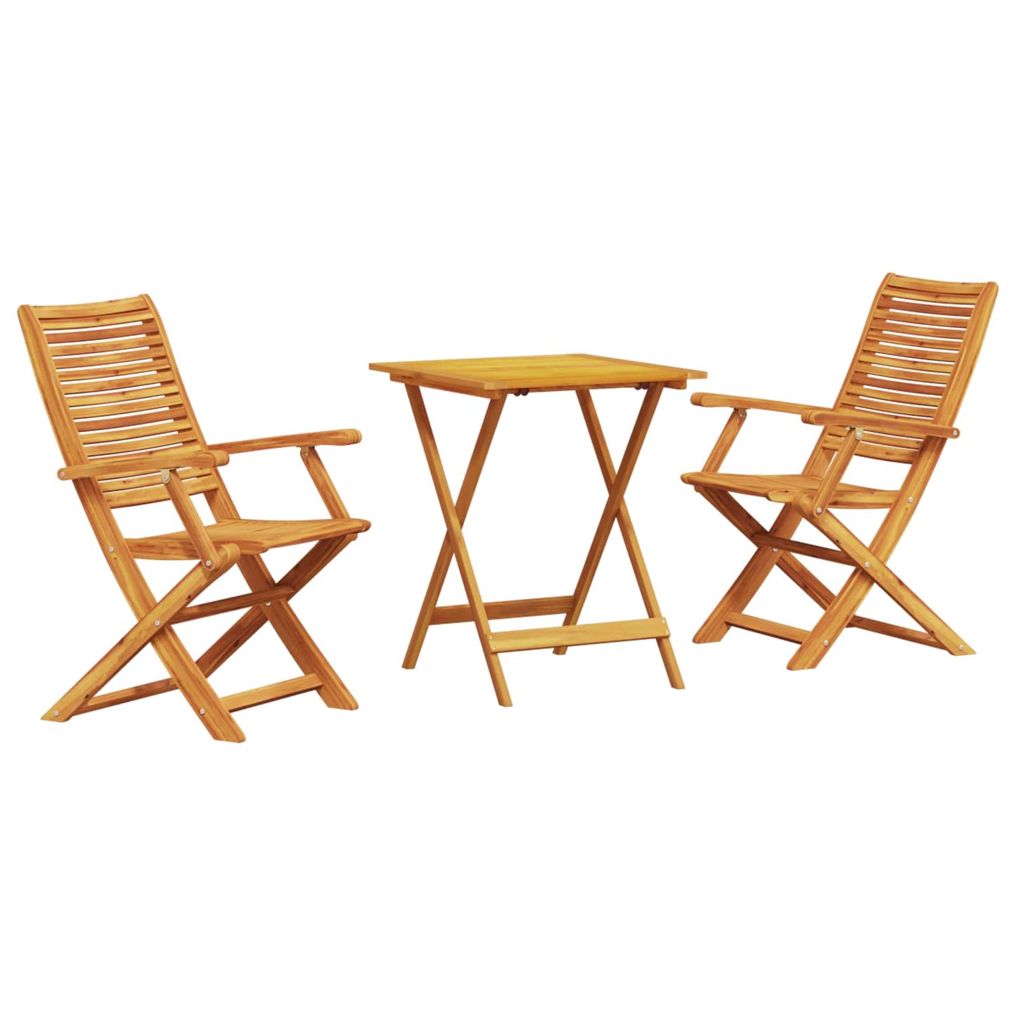 Set Bistro Pieghevole 3 pcs Marrone Legno di Acacia Massello | homemem39