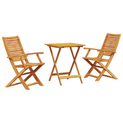 Set Bistro Pieghevole 3 pcs Marrone Legno di Acacia Massello | homemem39