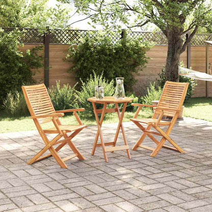 Set Bistro Pieghevole 3 pcs Marrone Legno di Acacia Massello