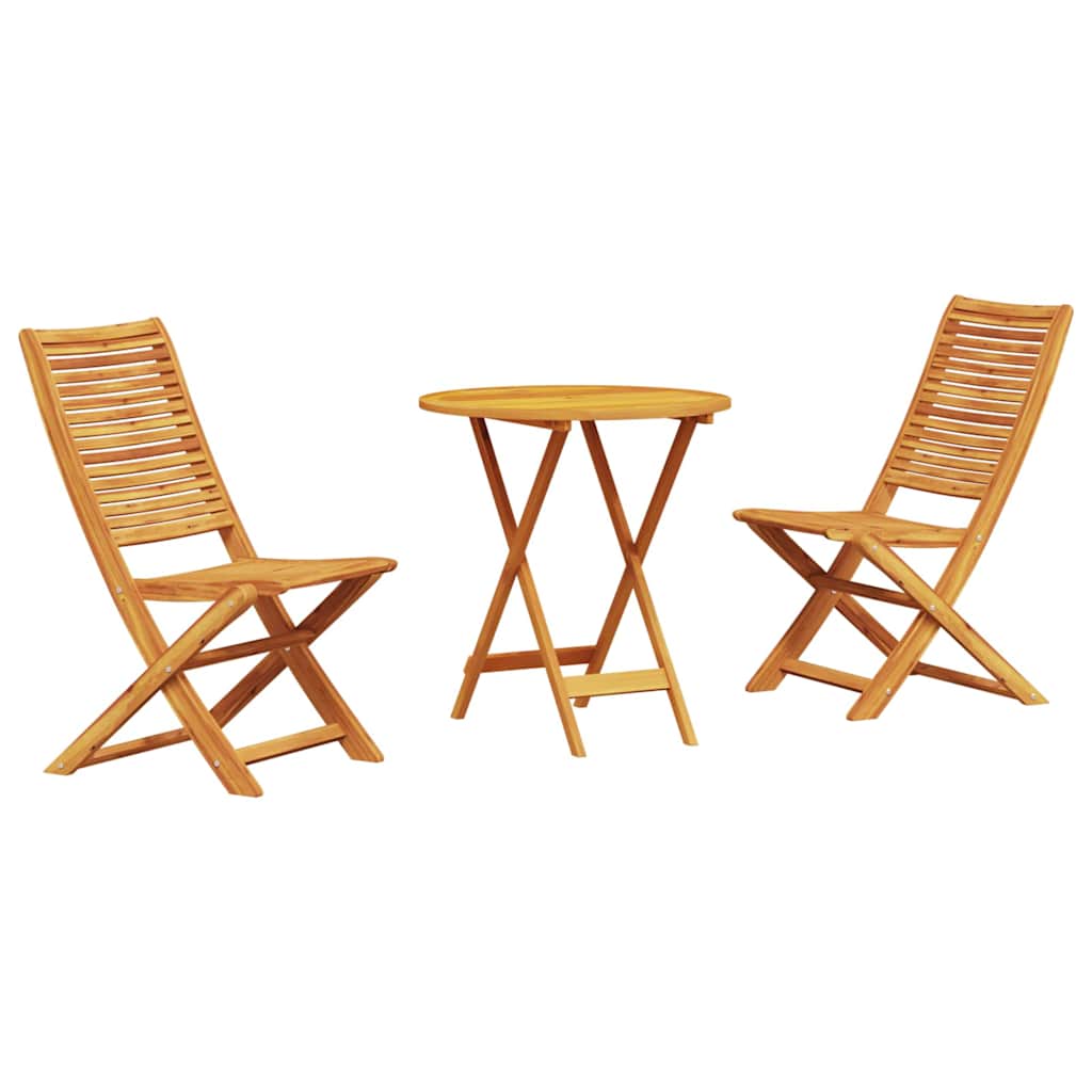 Set Bistro Pieghevole 3 pcs Marrone legno massello di acacia - homemem39