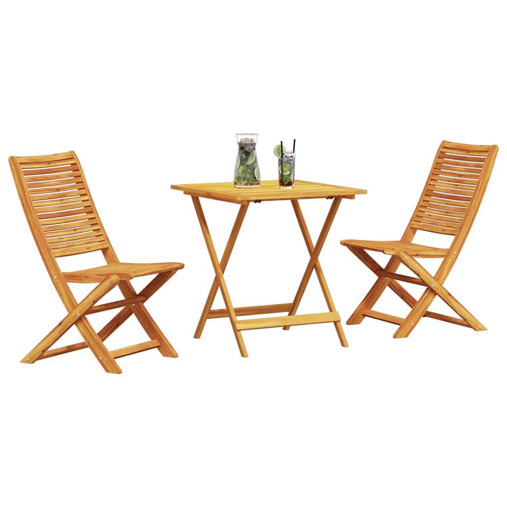 Set Bistro Pieghevole 3 pcs Marrone legno massello di acacia - homemem39