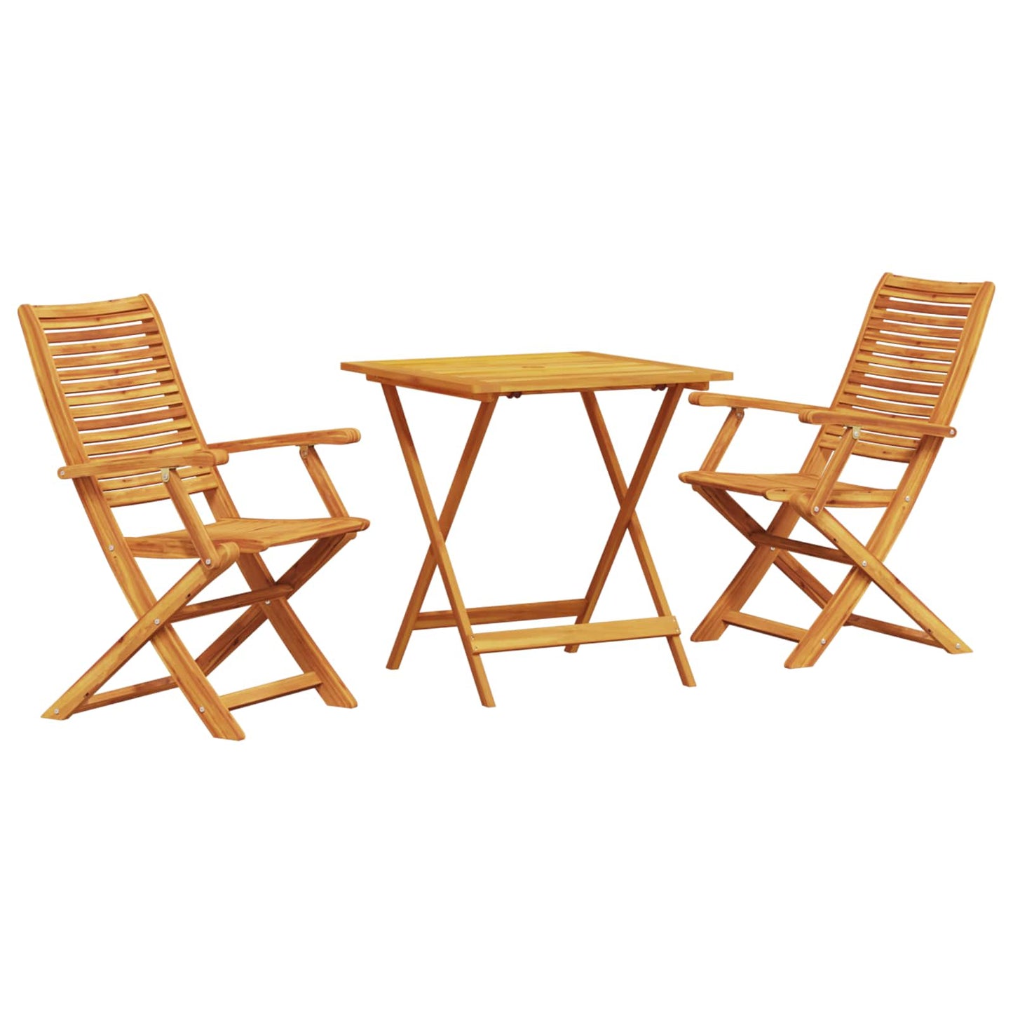 Set Bistro Pieghevole 3 pcs Marrone Legno di Acacia Massello | homemem39