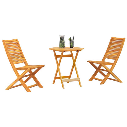 Set Bistro Pieghevole 3 pcs Marrone legno massello di acacia - homemem39