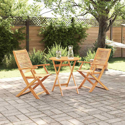 Set Bistro Pieghevole 3 pcs Marrone Legno di Acacia Massello | homemem39