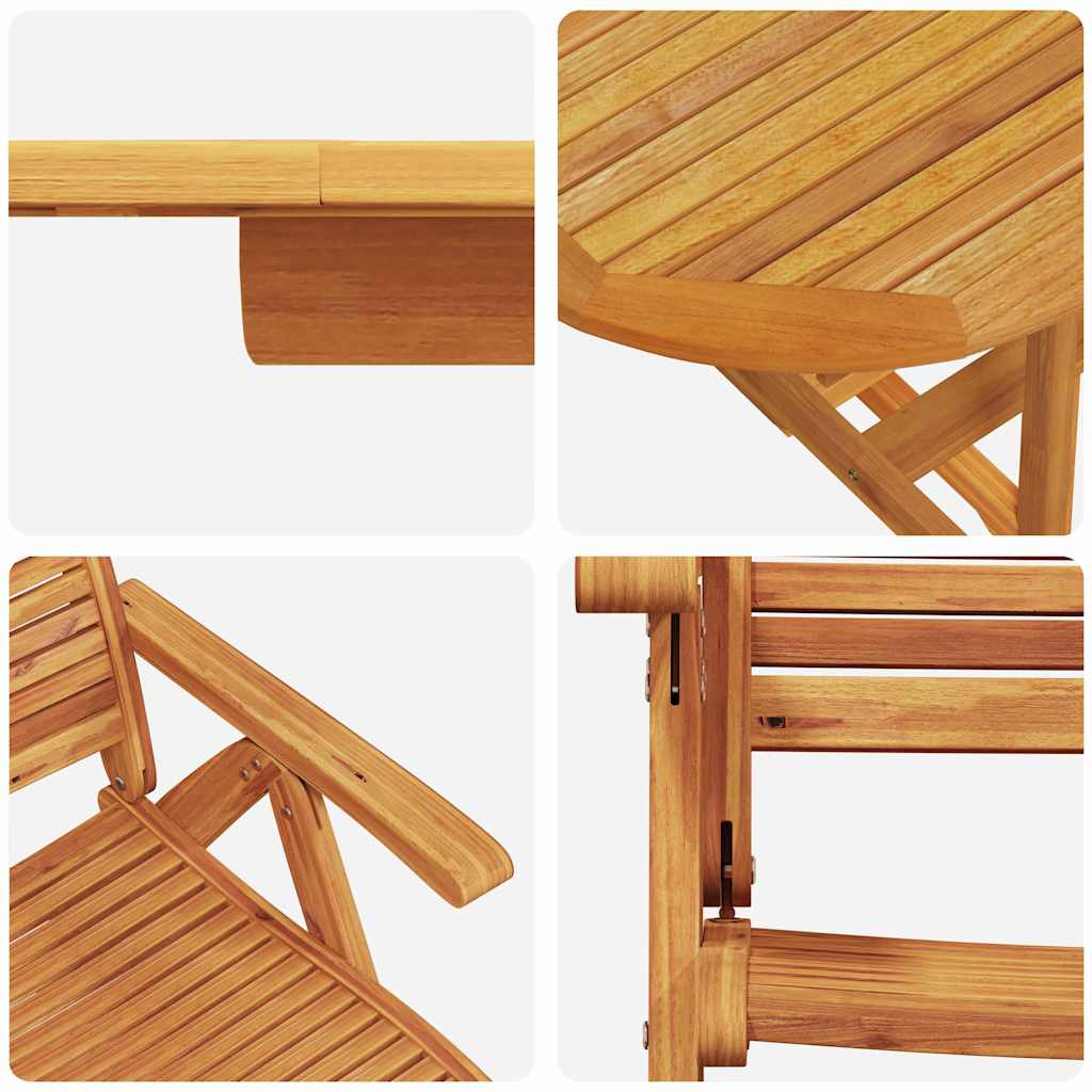 Set da Pranzo per Giardino 7 pcs Marrone | homemem39