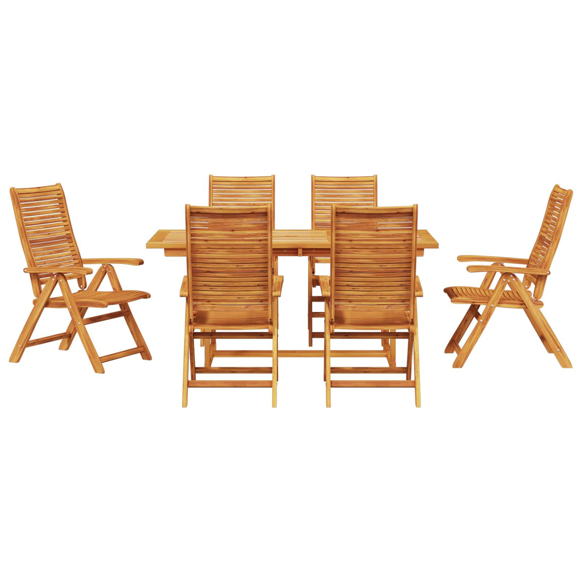 Set da Pranzo per Giardino 7 pz Marrone | homemem39
