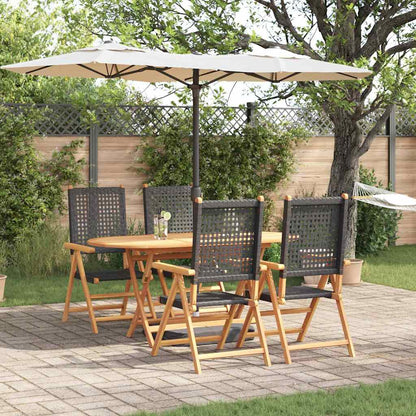 Set da Pranzo per Giardino 5 pcs Nero