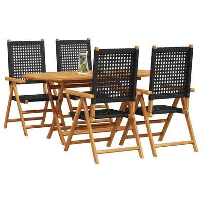 Set da Pranzo per Giardino 5 pcs Nero