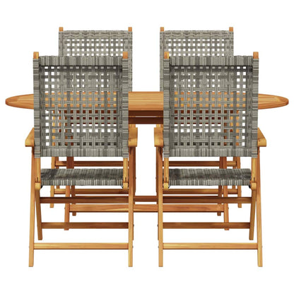 Set da Pranzo per Giardino 5 pcs Grigio - homemem39