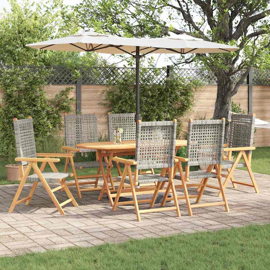 Set da Pranzo per Giardino 7 pcs Grigio