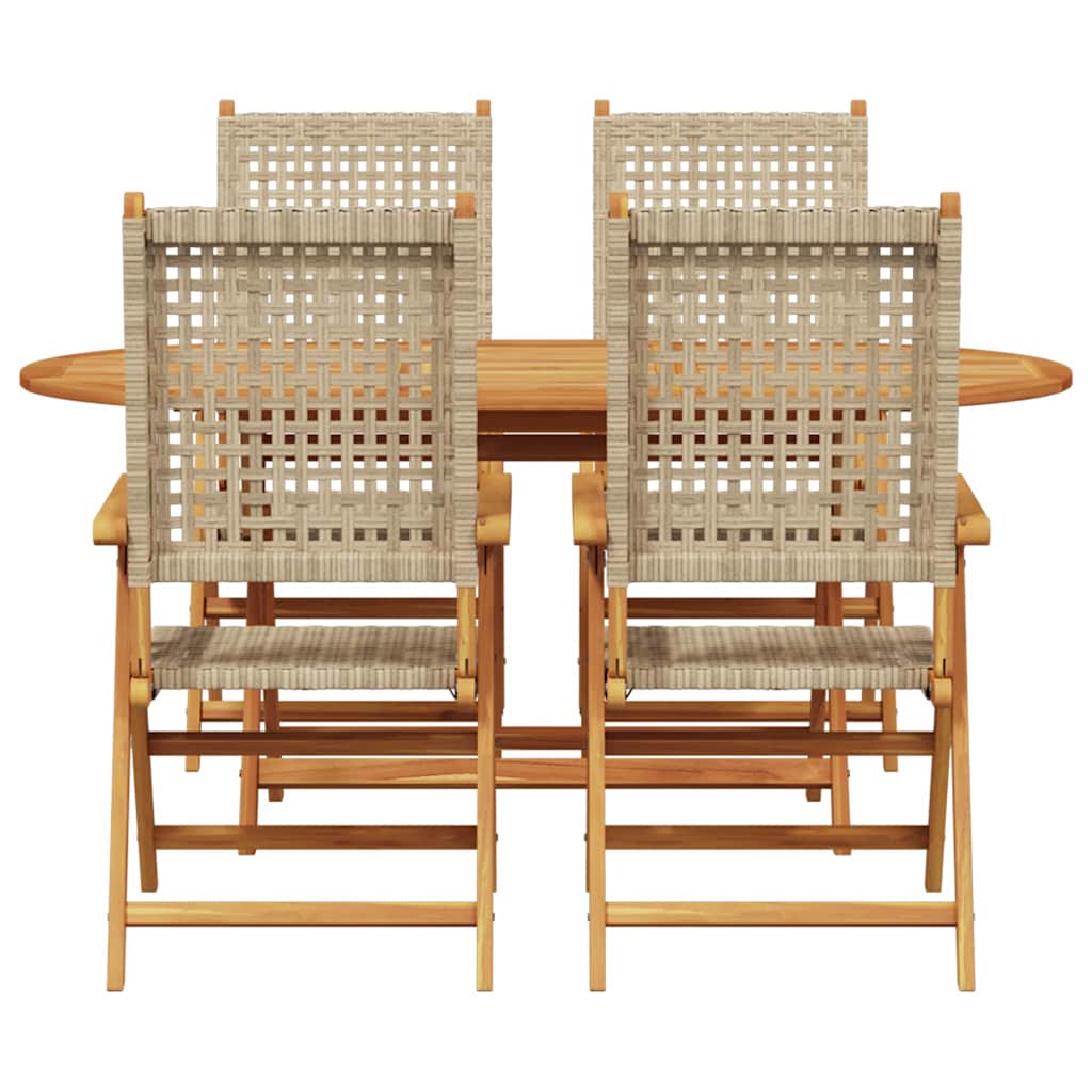Set da Pranzo per Giardino 5 pcs Beige - homemem39