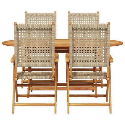 Set da Pranzo per Giardino 5 pcs Beige - homemem39