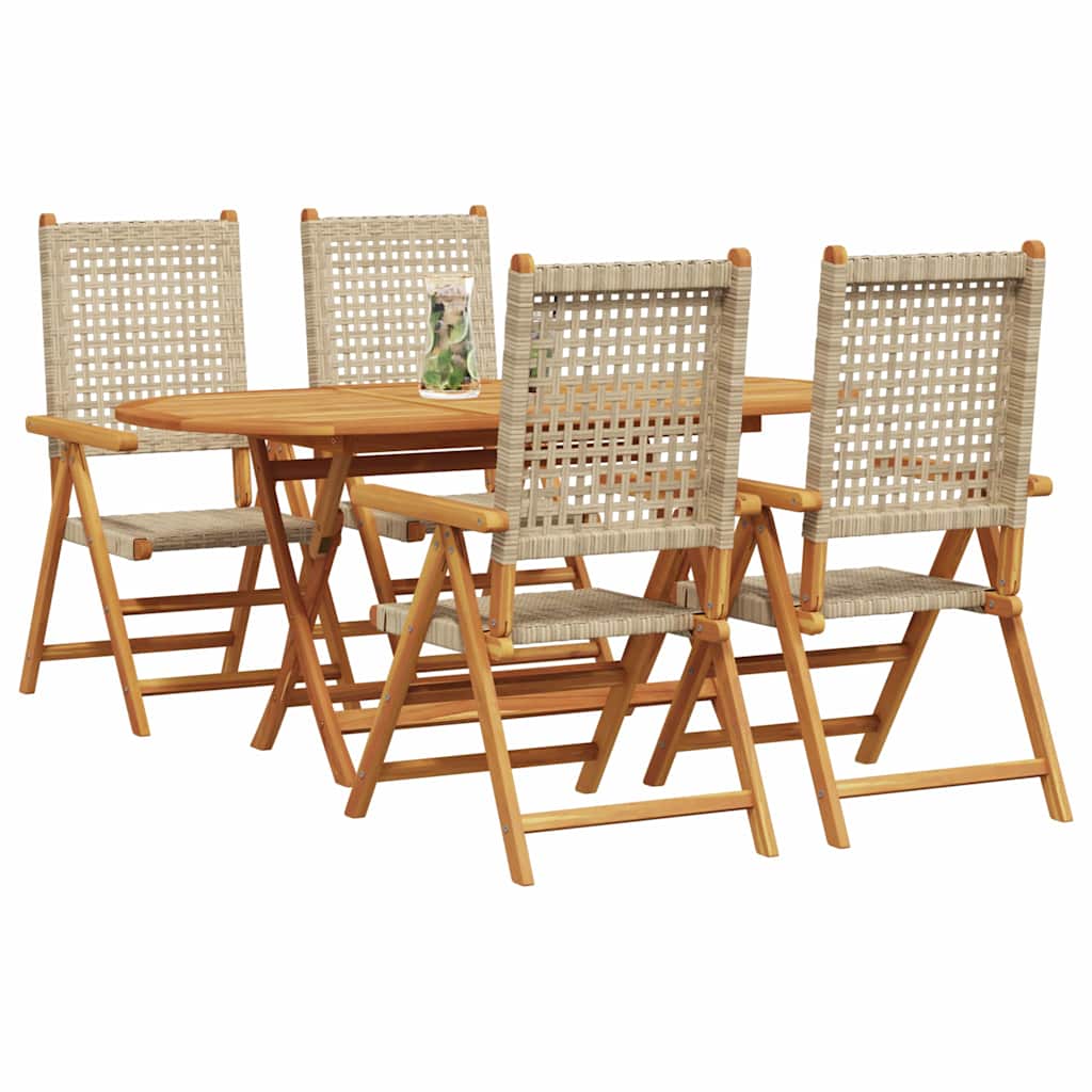 Set da Pranzo per Giardino 5 pcs Beige - homemem39