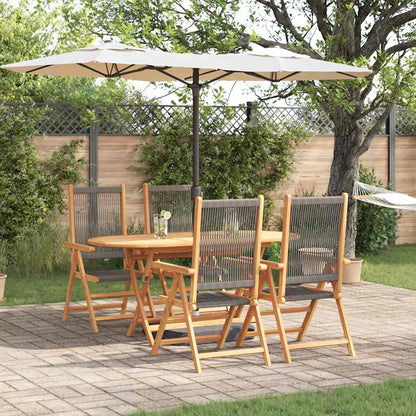 Set da Pranzo per Giardino 5 pcs Grigio - homemem39