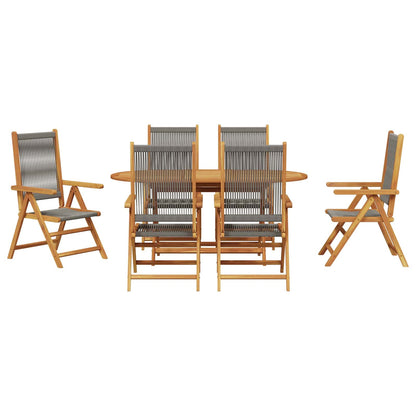 Set da Pranzo per Giardino 7 pcs Grigio | homemem39