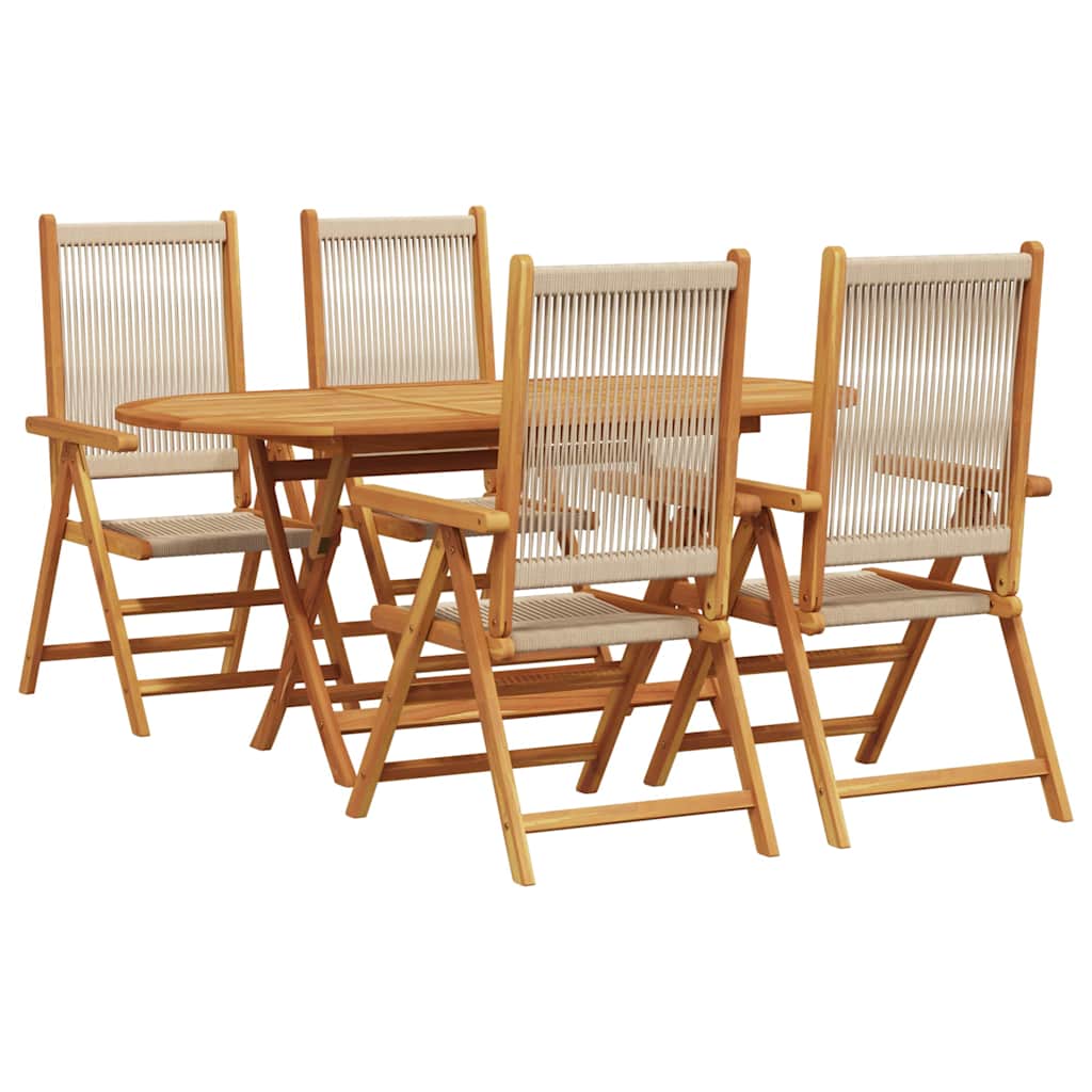 Set da Pranzo per Giardino 5 pcs Beige - homemem39
