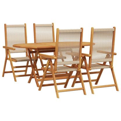 Set da Pranzo per Giardino 5 pcs Beige - homemem39