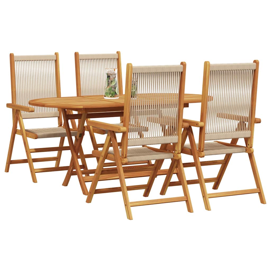 Set da Pranzo per Giardino 5 pcs Beige - homemem39