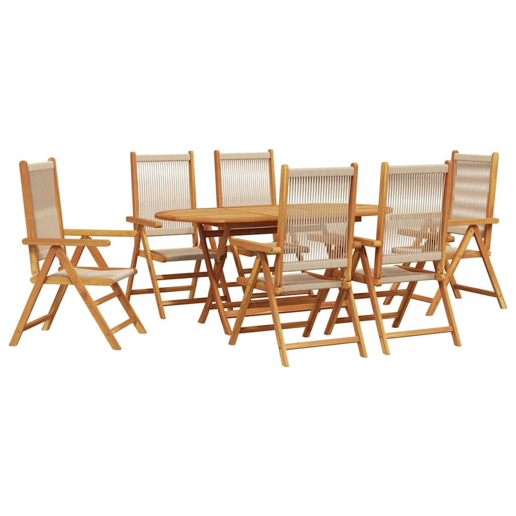 Set da Pranzo per Giardino 7 pcs Beige - homemem39