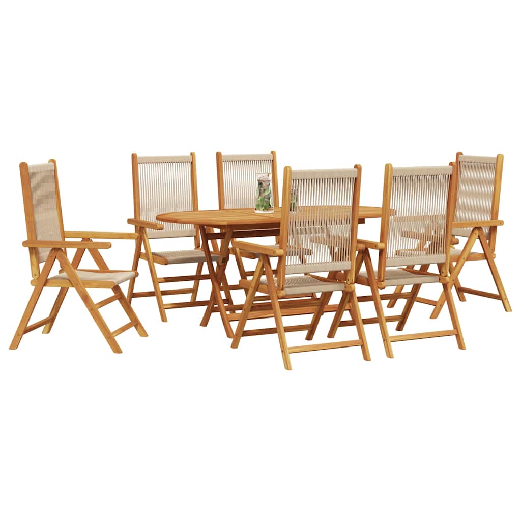 Set da Pranzo per Giardino 7 pcs Beige - homemem39