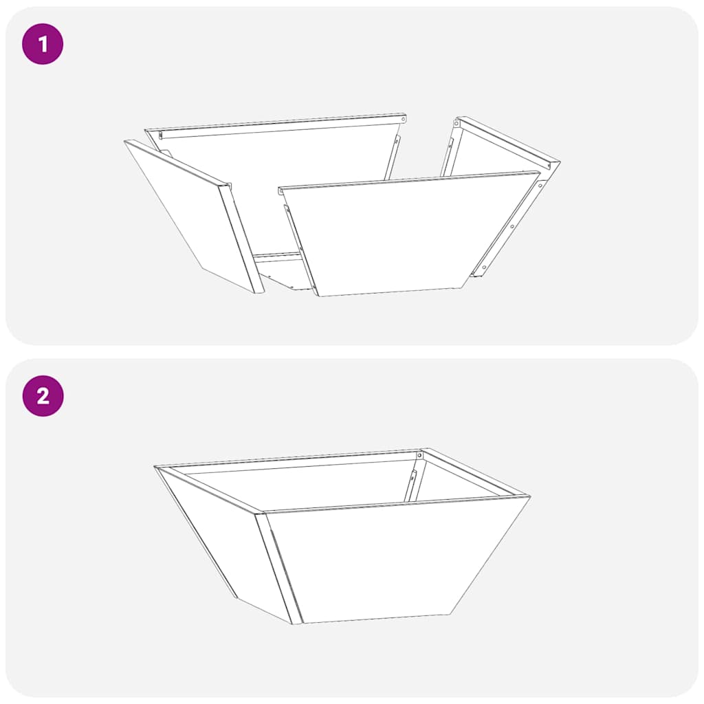 Vaso da giardino Nero 35 x 35 x 15 cm Acciaio laminato a freddo | homemem39