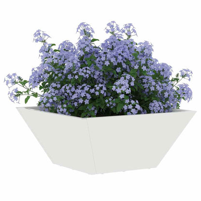 Vaso a Ciotola da Giardino Bianco 35 x 35 x 15 cm Acciaio
