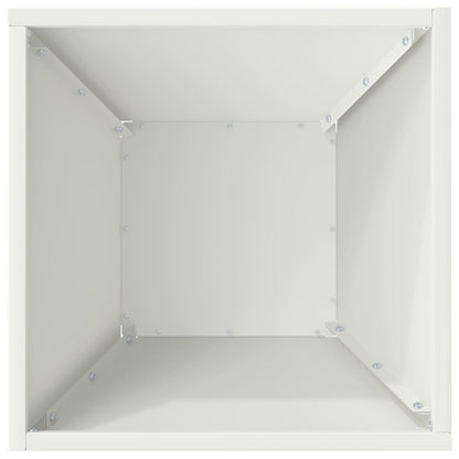 Vaso a Ciotola da Giardino Bianco 35 x 35 x 15 cm Acciaio