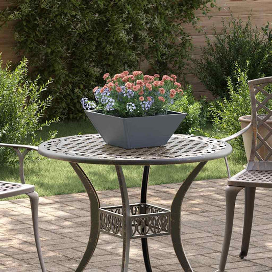 Vaso a Ciotola da Giardino Antracite 35 x 35 x 15 cm Acciaio