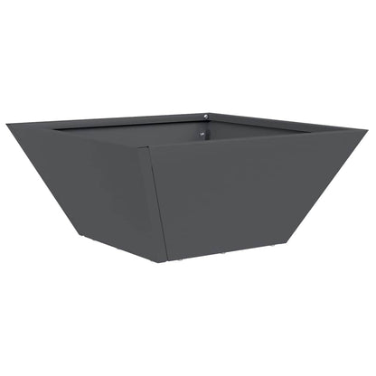 Vaso a Ciotola da Giardino Antracite 35 x 35 x 15 cm Acciaio