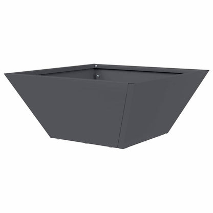 Vaso a Ciotola da Giardino Antracite 35 x 35 x 15 cm Acciaio