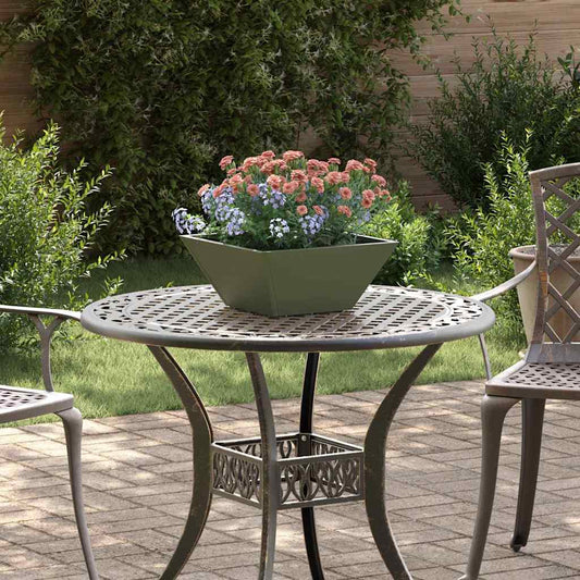 Vaso a Ciotola da Giardino Oliver verde 35 x 35 x 15 cm Acciaio