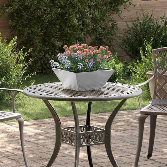 Vaso a Ciotola da Giardino Argento 35 x 35 x 15 cm