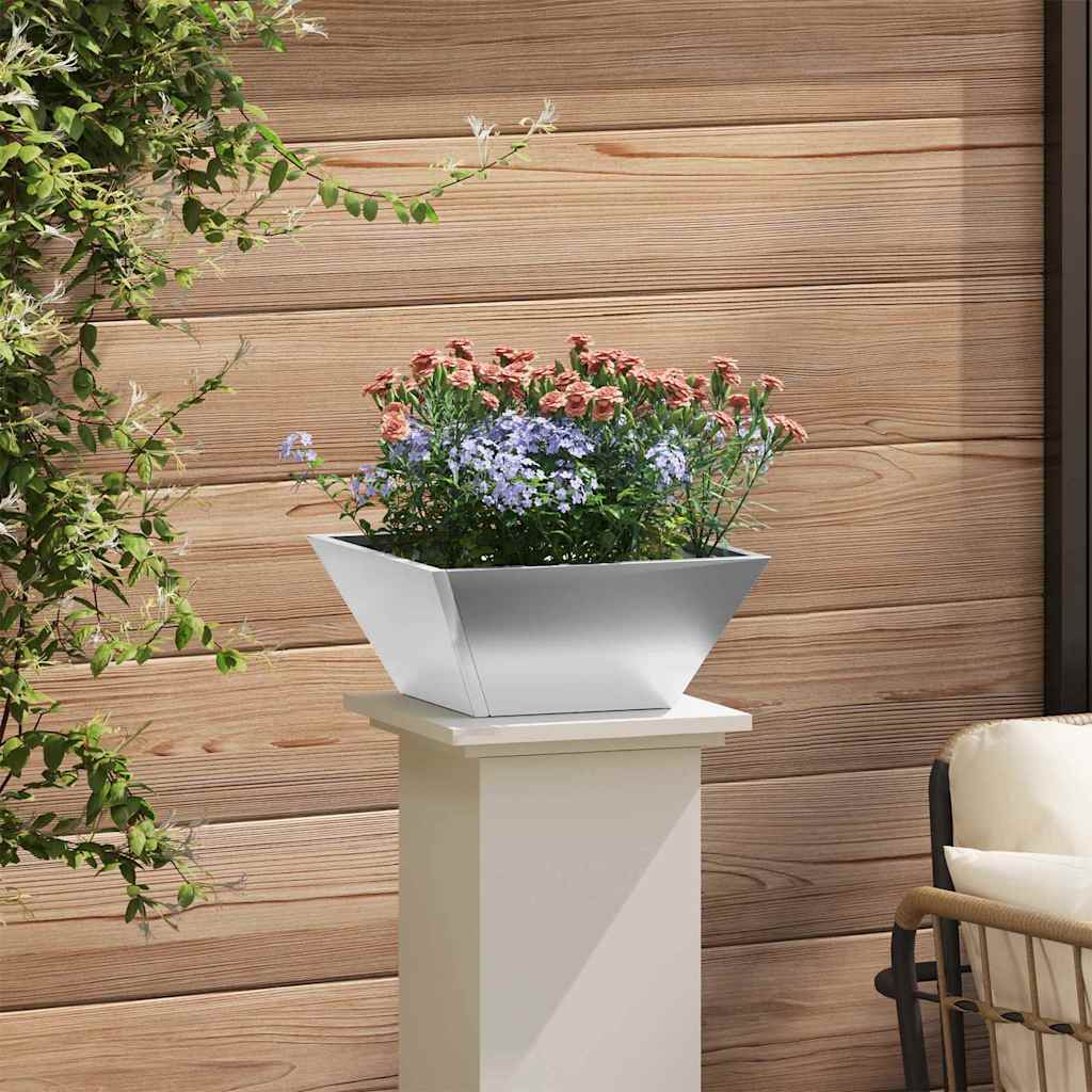 Vaso a Ciotola da Giardino Argento 35 x 35 x 15 cm
