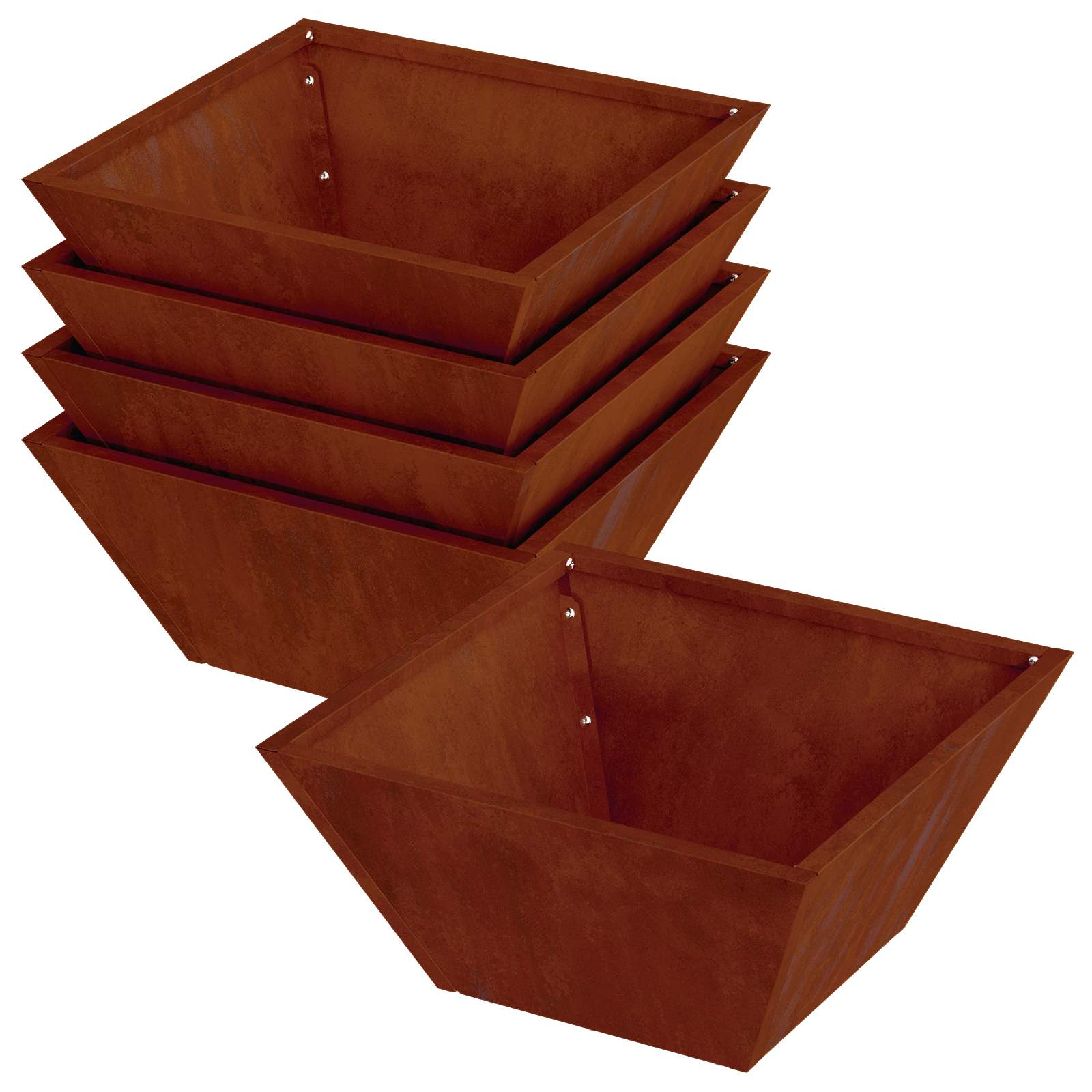 Vaso da giardino 5 pcs Ruggine 35 x 35 x 15 cm | homemem39