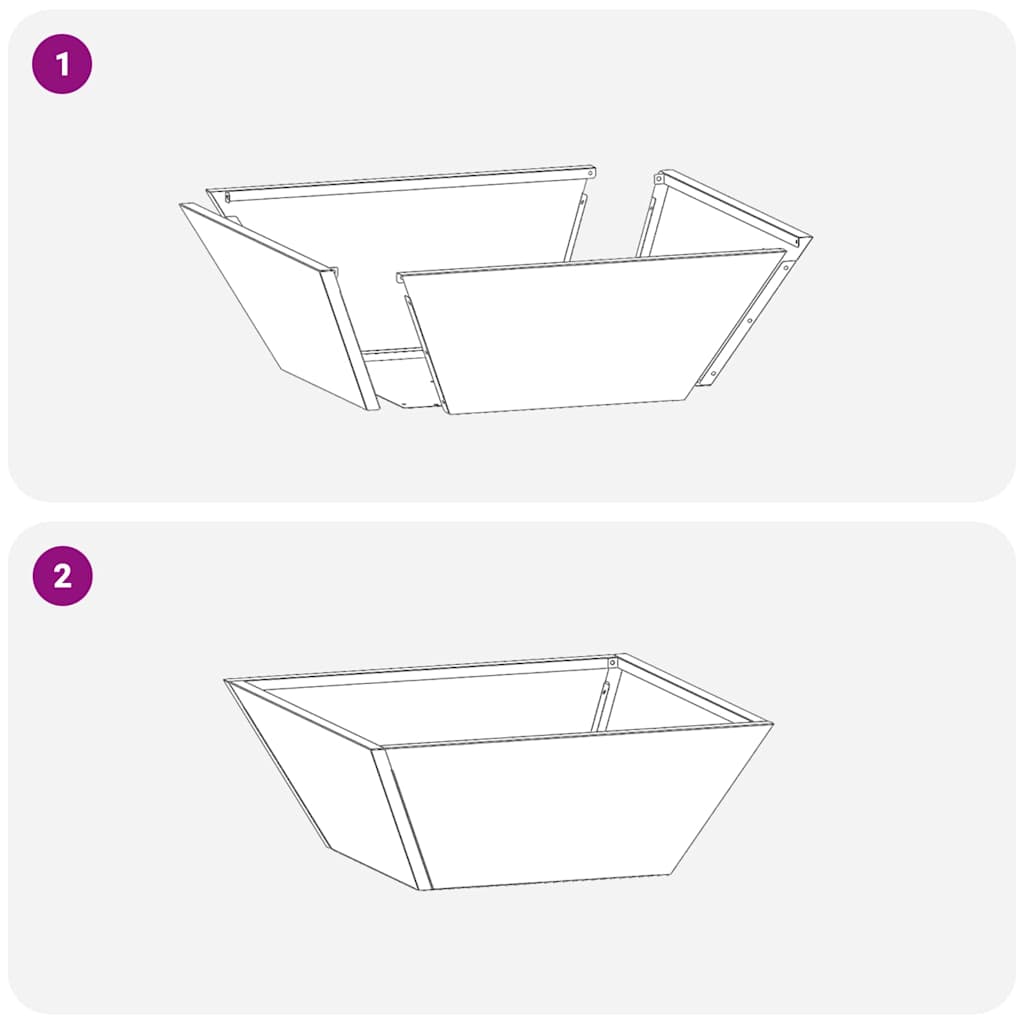 Vaso da giardino Nero 40 x 40 x 15 cm Acciaio laminato a freddo | homemem39