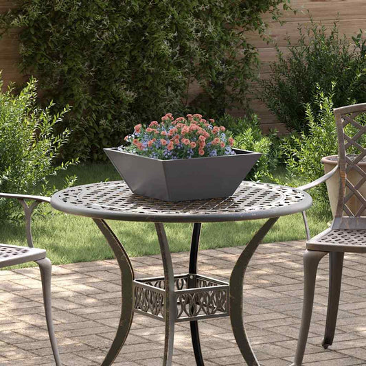 Vaso a Ciotola da Giardino 5 pcs Nero 40 x 40 x 15 cm Acciaio