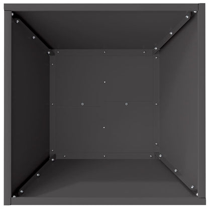 Vaso a Ciotola da Giardino 5 pcs Nero 40 x 40 x 15 cm Acciaio