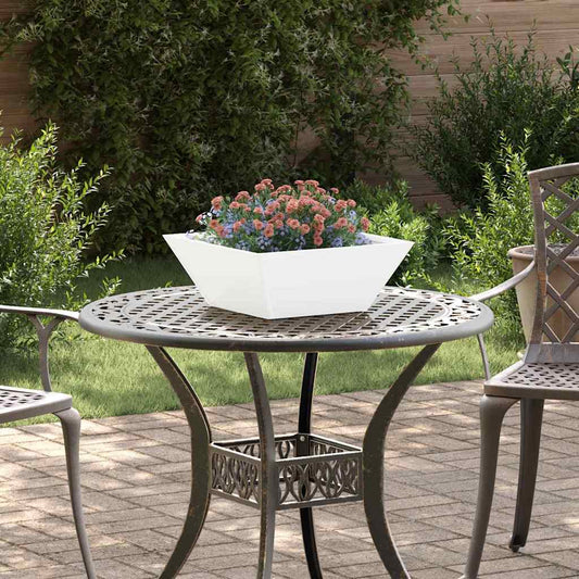 Vaso a Ciotola da Giardino Bianco 40 x 40 x 15 cm Acciaio