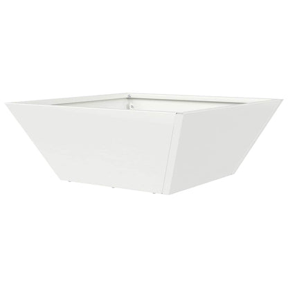 Vaso a Ciotola da Giardino Bianco 40 x 40 x 15 cm Acciaio