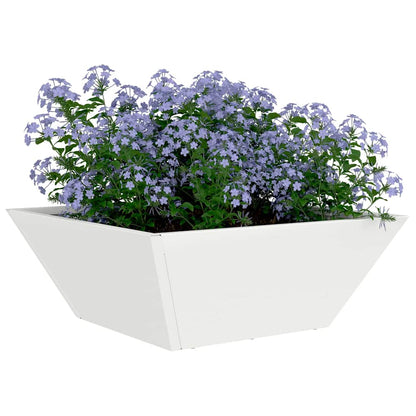 Vaso a Ciotola da Giardino Bianco 40 x 40 x 15 cm Acciaio