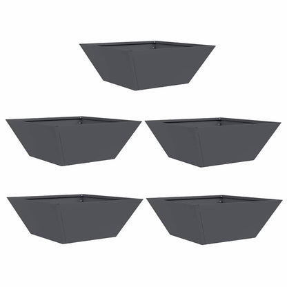 Vaso a Ciotola da Giardino 5 pcs Antracite 40 x 40 x 15 cm