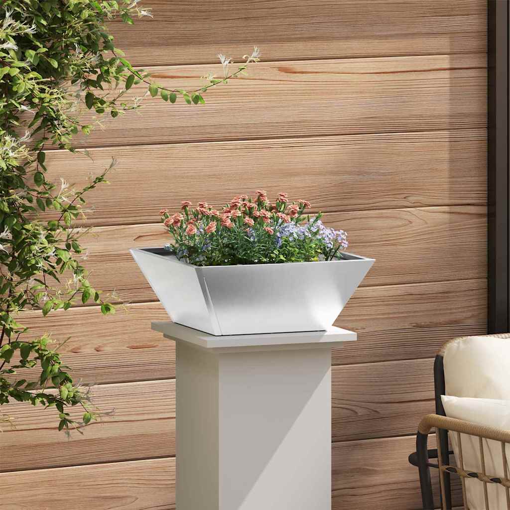 Vaso a Ciotola da Giardino 5 pcs Argento 40 x 40 x 15 cm