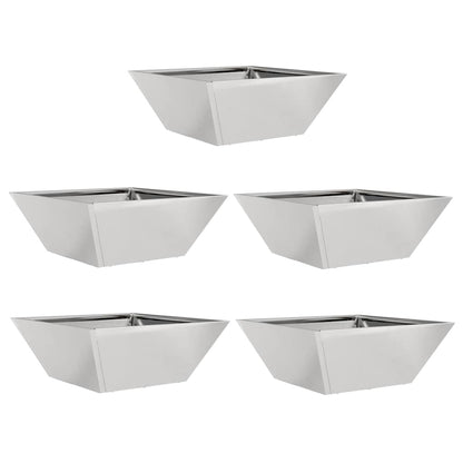 Vaso a Ciotola da Giardino 5 pcs Argento 40 x 40 x 15 cm