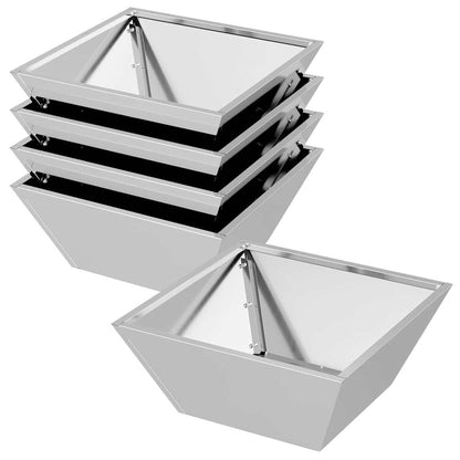 Vaso a Ciotola da Giardino 5 pcs Argento 40 x 40 x 15 cm