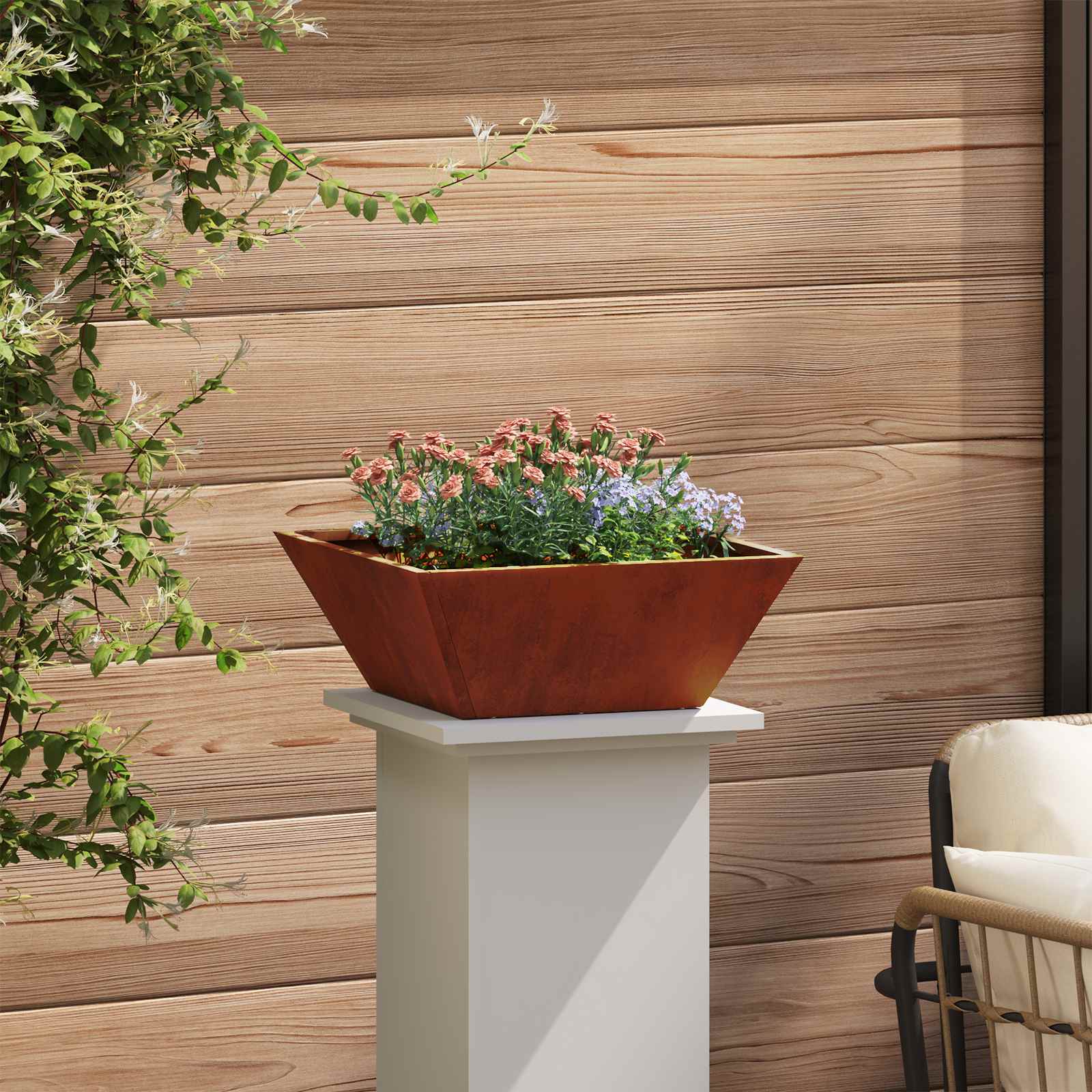 Vaso da giardino Ruggine 40 x 40 x 15 cm | homemem39