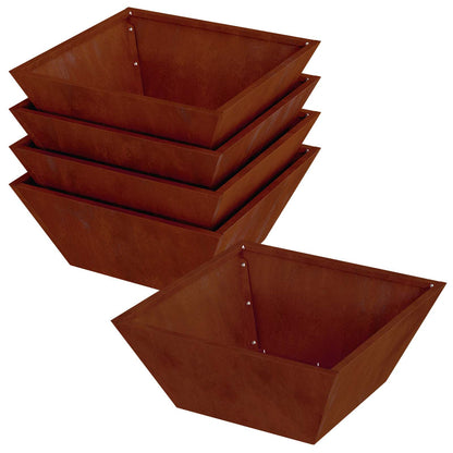 Vaso da giardino 5 pcs Ruggine 40 x 40 x 15 cm | homemem39