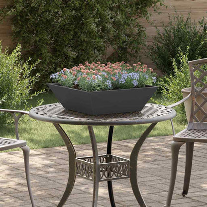 Vaso a Ciotola da Giardino Nero 50 x 50 x 15 cm Acciaio