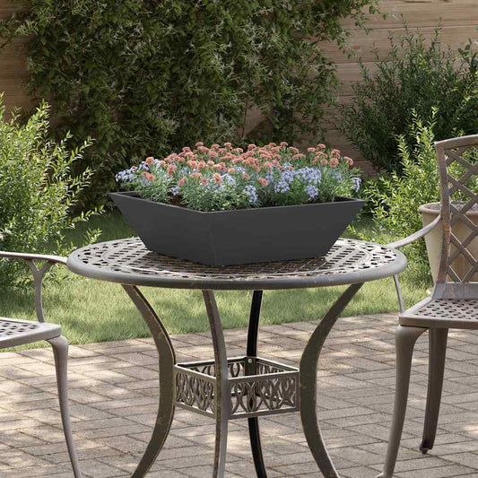 Vaso a Ciotola da Giardino 5 pcs Nero 50 x 50 x 15 cm Acciaio